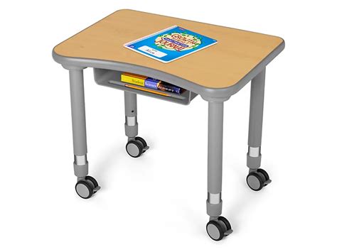Flex-Space Mobile Student Desk with Book Box - Modern Maple at ...
