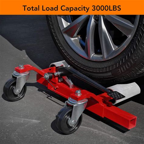 CHEINAUTO Hydraulic Wheel Dolly Tire Jack with Ratcheting Foot Pedal, 1500LBS Vehicle ...