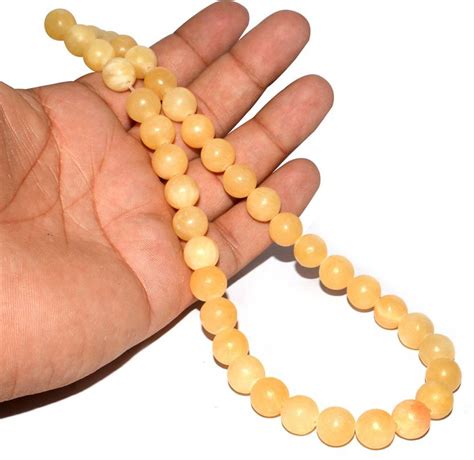 REIKI CRYSTAL PRODUCTS Calcite Crystal Stone 10 mm Round Beads for for ...