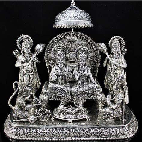 Buy quality Pure silver ram darbar in High antique finish pO-174-03 in ...