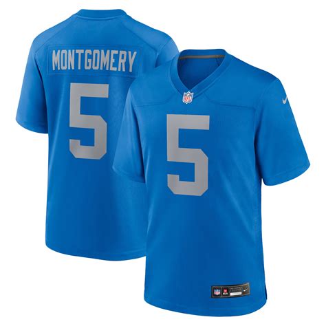 David Montgomery Detroit Lions Blue Throwback Game Jersey - All Stitched