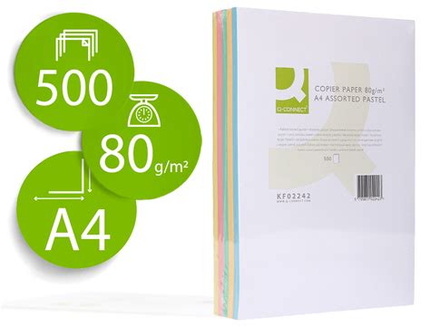 ECFBUREAUTHEQUE | PAPIER COULEUR Q-CONNECT MULTIFONCTION A4 80G/M2 5 ...