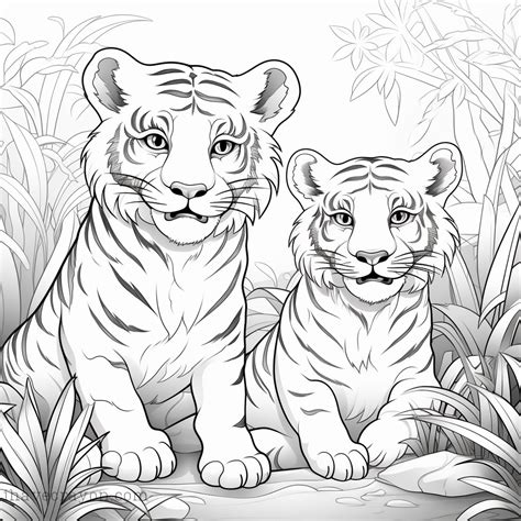 Tigers In The Jungle Coloring Page Roaring Adventures! – I have crayon