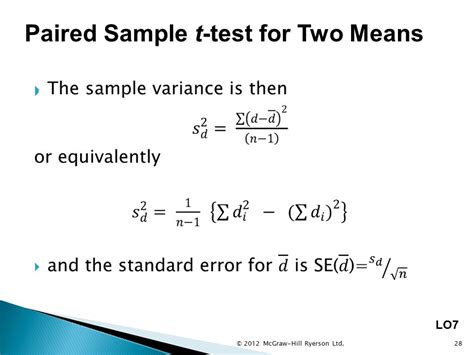 Paired T Test Formula