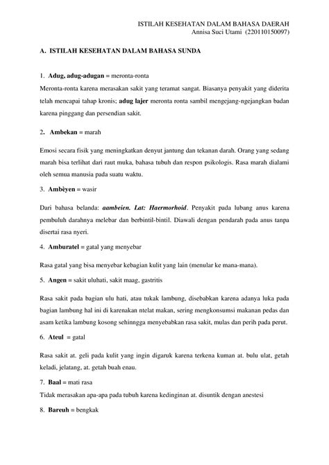 10 istilah kesehatan dalam bahasa sunda