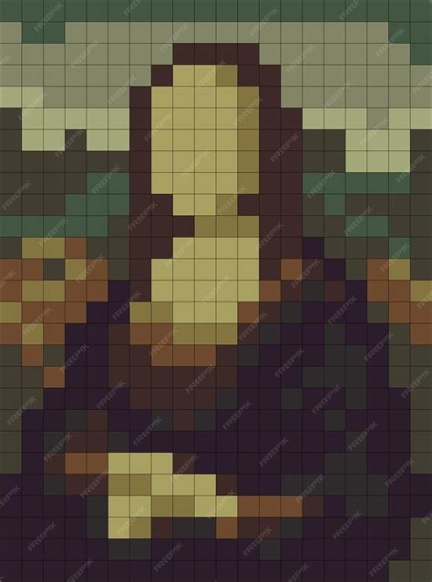Premium Vector | Mona Lisa pixel art