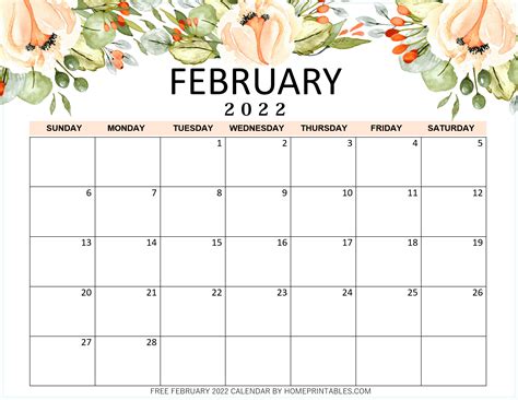 Printable February 2022 Calendar: 11 Styles, Free Download!
