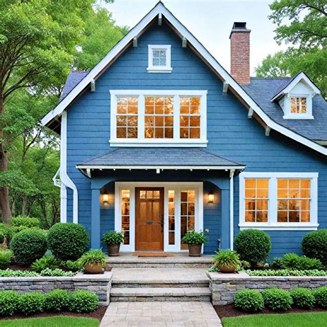Dark Slate Blue Exterior House Paint