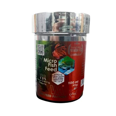 WA Micro Fish Feed Pellets - 100ml/45g | Slow Sinking | Immune & Color ...