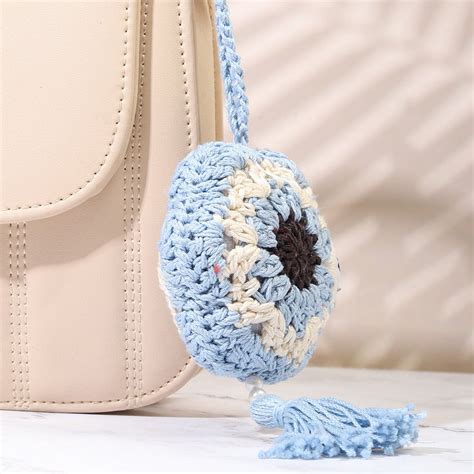 Floral Evil Eye Crochet Keychain – Itihasikala