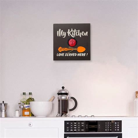 "My Kitchen, Love Served Here!" Mother's Love Theme Decorative Wooden ...