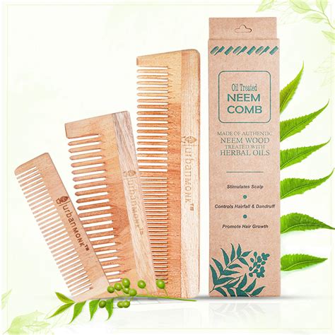 Buy URBANMONK Neem Comb for Hair Growth | Wood Comb for Hair Growth ...