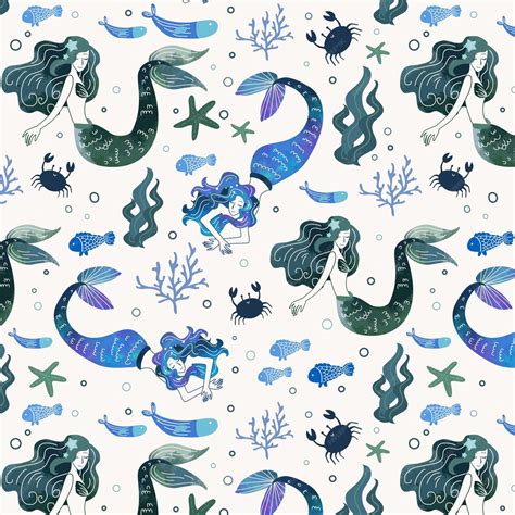 Image result for Vector Mermaid Pattern