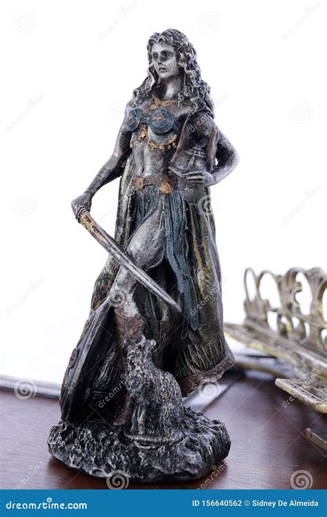 Statue of Nordic Goddess Freya - Godness of Love Stock Photo - Image of ...