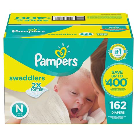 Pampers Swaddlers Diapers Size Newborn, 162 Count
