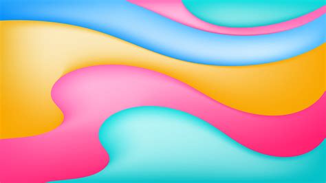 Abstract Colorful Gradient pink blue yellow liquid Wave Background ...