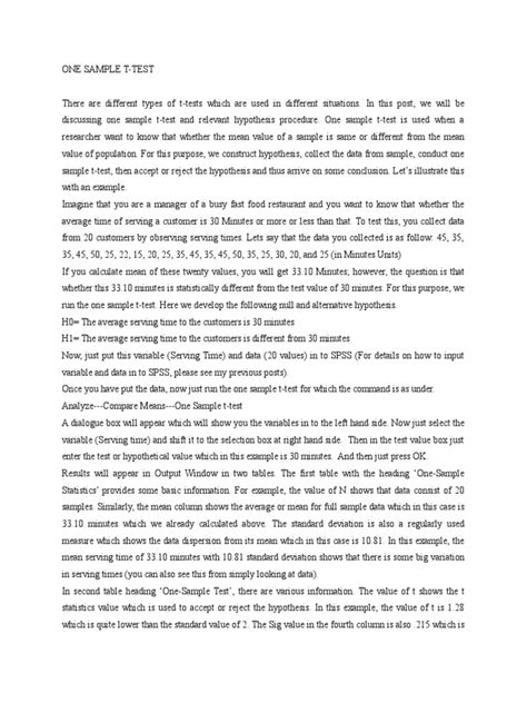 Example for One Sample T-Test 的图像结果