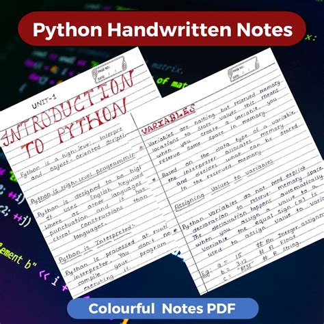 Image result for Python Handwritten Notes PDF