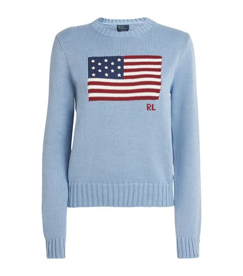 Polo Ralph Lauren Intarsia American Flag Sweater in Blue | Lyst