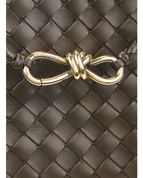 Bottega Veneta Small Andiamo Bag in Kaki & Muse Brass | FWRD