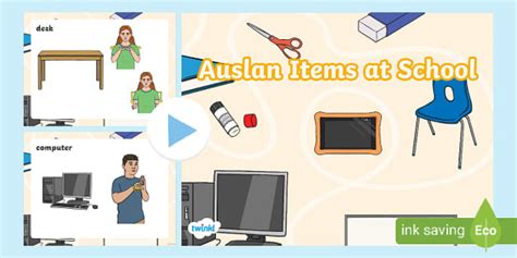 Auslan Items at School PowerPoint