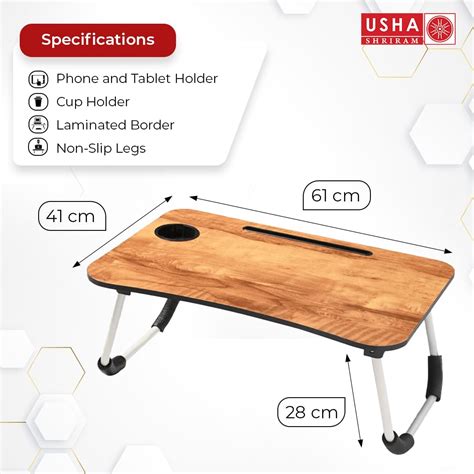 USHA SHRIRAM Wooden Foldable Laptop Table | Lab Desk for Study – GB Usha