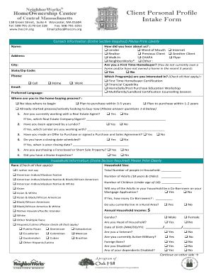 Fillable Online hoccm Client Intake bFormb - NeighborWorks ...