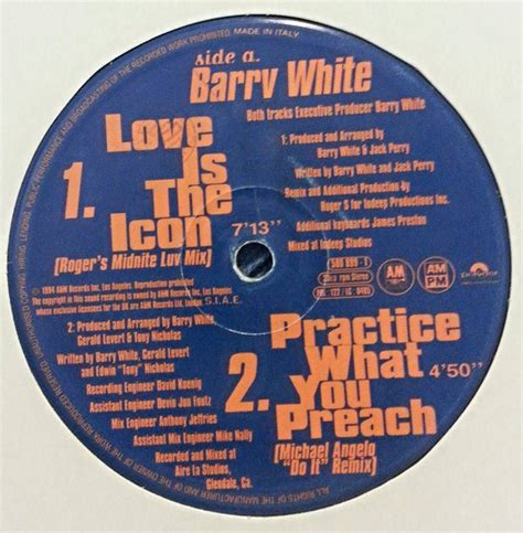 Barry White - Love is The Icon / Practice What You Preach (1995, Vinyl ...