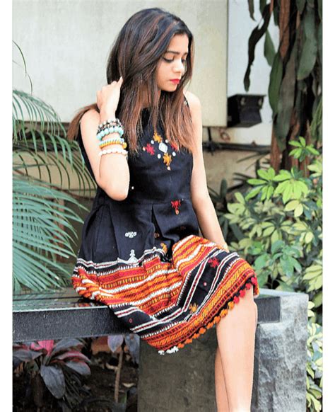 Handwoven and Hand Embroidered Fit & Flare Wool Dress in Black - Mogra ...