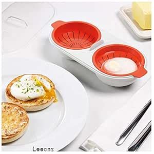 Buy Leeonz Microwave Egg Poacher Cookware Double Cup Dual Cave High ...