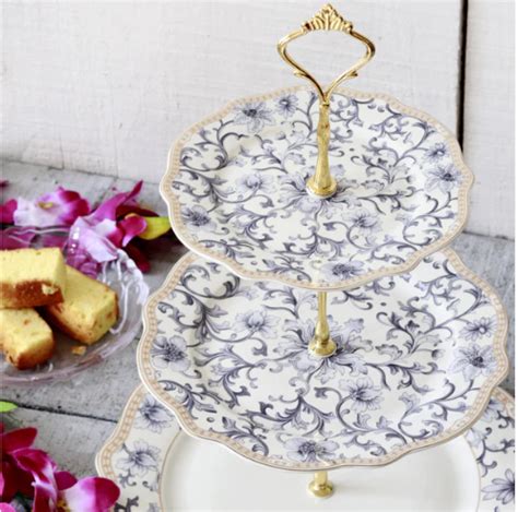Royal Blue Three Tier Dessert Stand – Porcelain & More