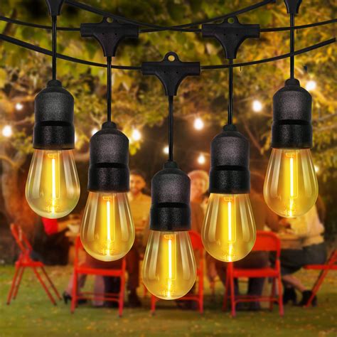 29ft LED Outdoor String Lights for Backyard, Patio, Gazebo - Warm White ...