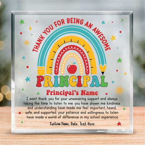 Personalized Thank You For Principal Acrylic Block, Principal ...