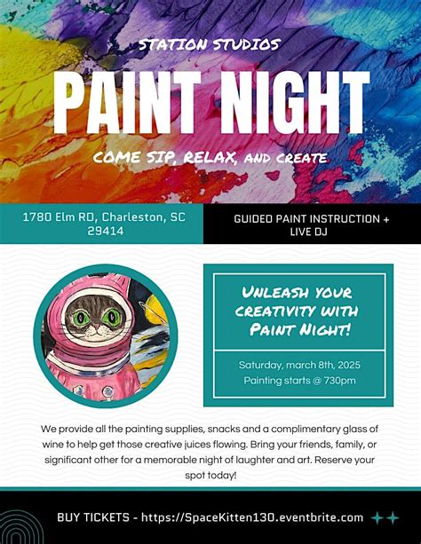 PAINT PARTY: Space Kitten, 1792 Elm Rd, Charleston, 8 March 2025 ...