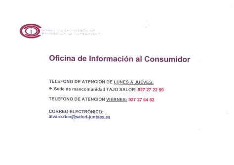 Atención al consumidor - Oficina de consumo de la Mancomunidad Tajo-Salor