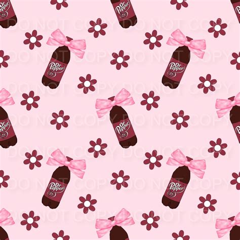 dr pepper soda floral coquette bow seamless file | Pretty wallpaper ...