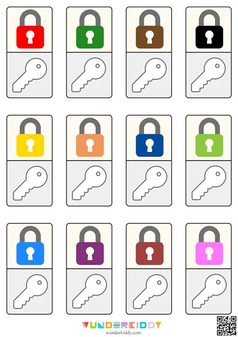 Printable Key and Lock Color Matching Activity for Toddlers