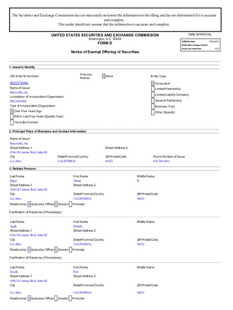Fillable Online Notice of Exempt Offering of Securities Fax Email Print ...