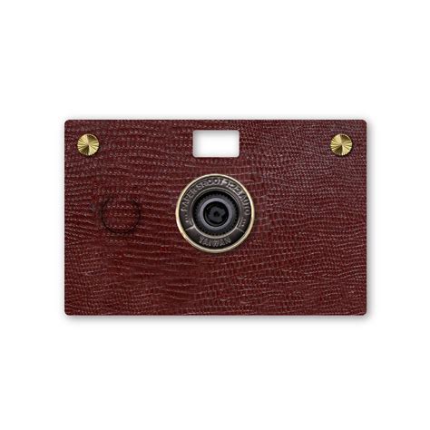 Burgundy Red Leather Textured Camera Set