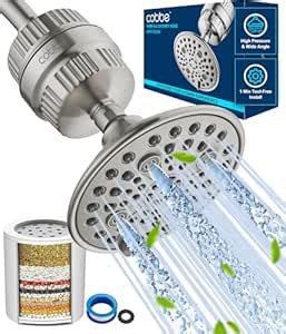 Cobbe High Pressure Filtered Shower Head Combo, Detachable Rain Shower ...