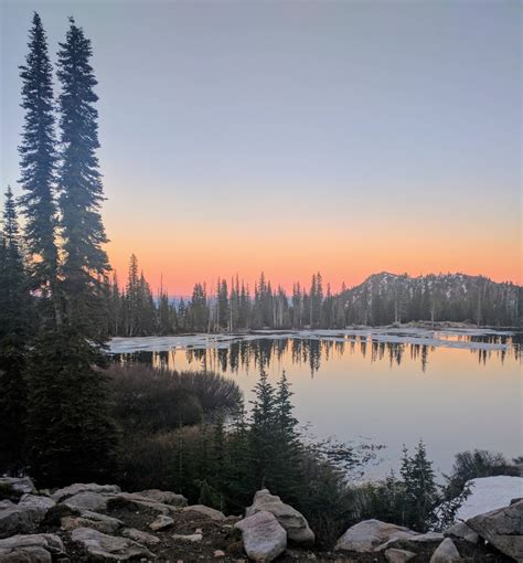 Sunset over Blue Lake, Idaho : CampingandHiking