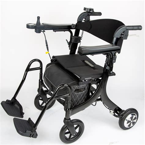 Elderly Rollator Walker with 8 Inch Wheels Walker Electric with 2 Controller and Seat for ...
