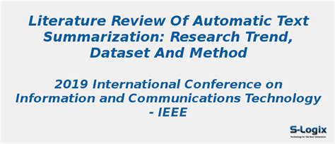 Literature Review of Automatic Text Summarization | S-Logix