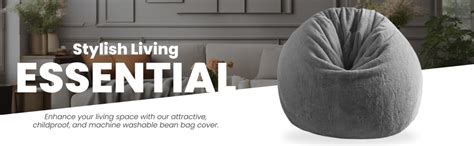 Mollismoons Bean Bag Chair Fur Bean Bag Grey Furry Very Attractive Sofa ...