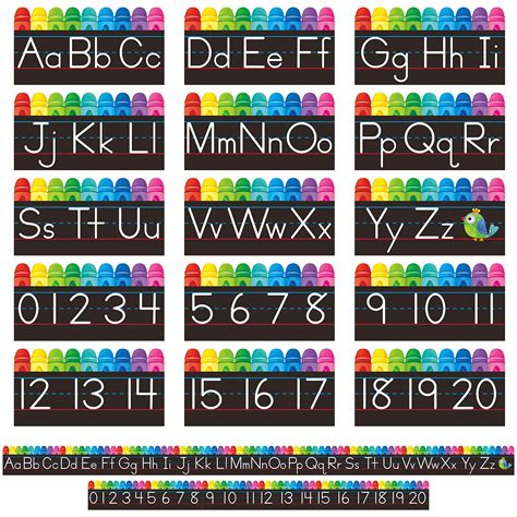 Buy Alphabet Bulletin Board Set, 15 PCS Crayon Die-Cut ABC Wall ...
