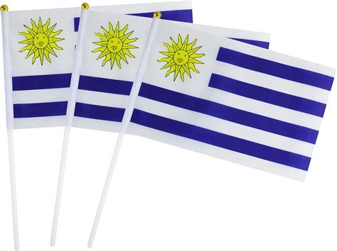 Amazon.com : TSMD Uruguay Stick Flag Uruguayan Small Mini Hand Held Flags,5x8 Inch,12 Pack ...