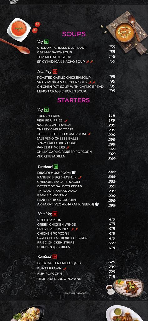 Menu at Igloos rooftop restaurant, Chennai