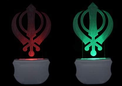 GENIUS ARS The Khanda 3D illusion Led Night Lamp comes with 7 ...