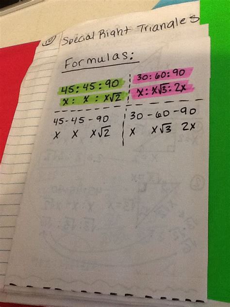 Image result for Geometry Special Right Triangles