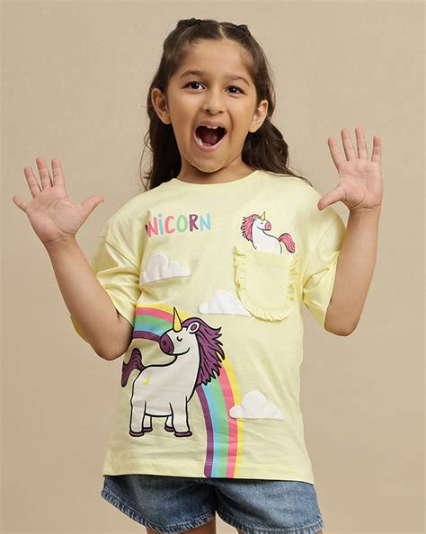 Kidsville Printed Oversized Tshirt For Girls